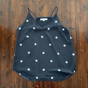 LOFT Black Polka Dot Blousy Tank